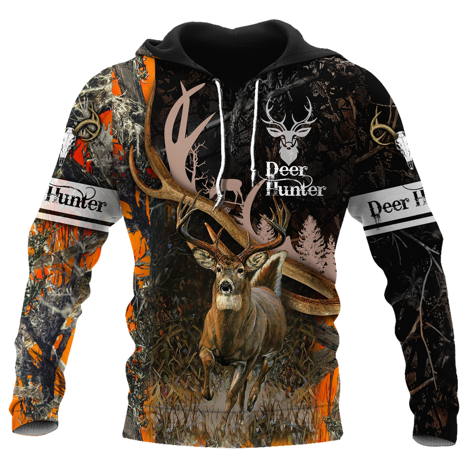Hunting Gifts Deer Hunting Gifts Premium Hunting Deer Black Camo US Unisex Size Hoodie