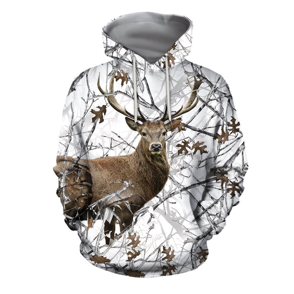 Hunting Gifts Deer Hunting Gifts All Over Printed Camo Hunting Deer US Unisex Size Hoodie