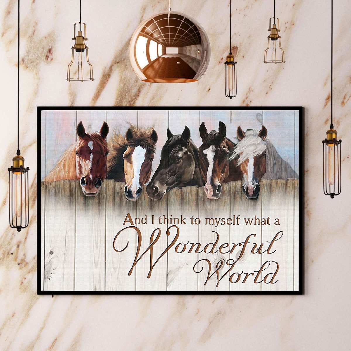Horse And I Think To Myself What A Wonderful World Canvas And Poster, Wall Decor Visual Art