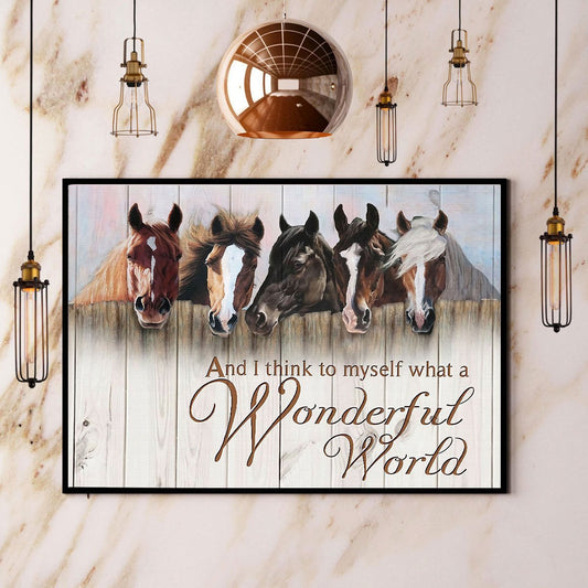 Horse And I Think To Myself What A Wonderful World Canvas And Poster, Wall Decor Visual Art