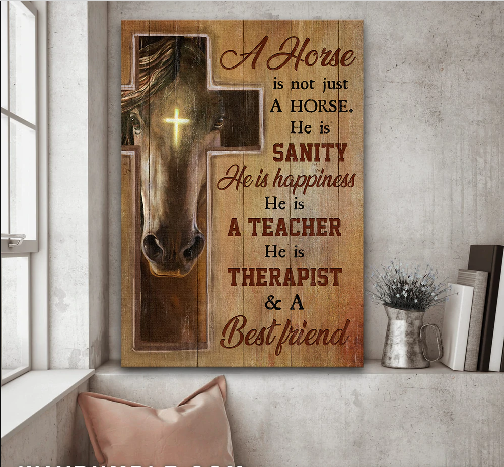 Horse painting Cross light A horse is not just a horse - Matte Canvas