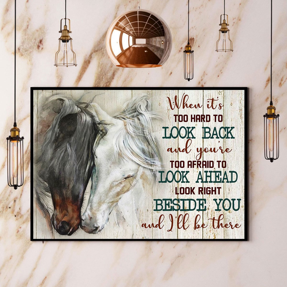 Horses Look Ahead Look Right Beside You And I’Ll Be There Canvas And Poster, Wall Decor Visual Art