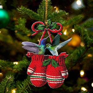 Hummingbird Inside Your Gloves Christmas Holiday-Two Sided Ornament, Christmas Ornament, Car Ornament