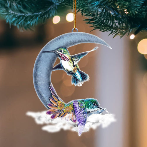 Humming Bird Blue Moon Hanging Ornament, Animal Christmas Ornaments