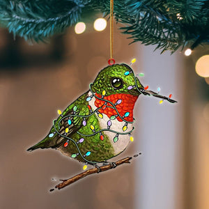 Godmerch- Ornament- Hummingbird Christmas Light Hanging Ornament Dog Ornament, Car Ornament, Christmas Ornament