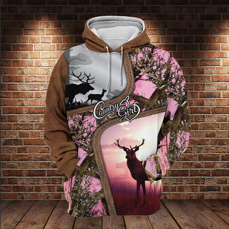 Hunting Country Pink Pattern Girl All Over Printed US Unisex Size Hoodie