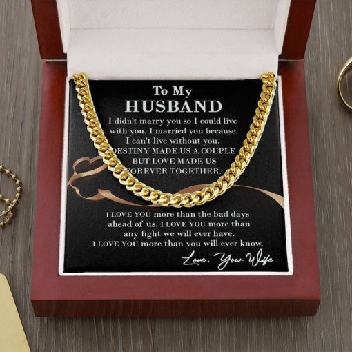 Husband Necklace, To My Husband Necklace I Love You More Than You Will Ever Know, Necklace For Husband, Cuban Link Chain Necklace - TGV