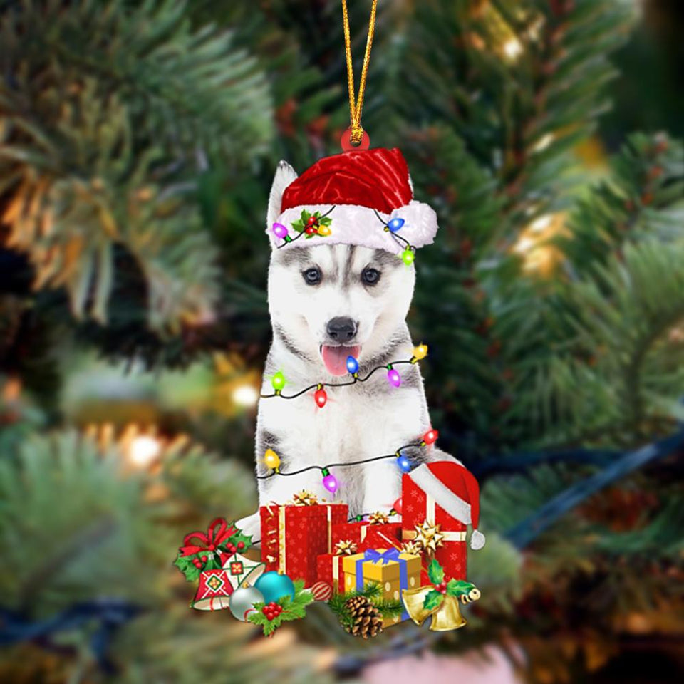 Godmerch- Ornament- Husky 2-Dog Be Christmas Tree Hanging Ornament, Happy Christmas Ornament, Car Ornament