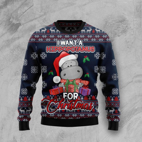 I Want A Hippopotamus Ugly Christmas Sweater 