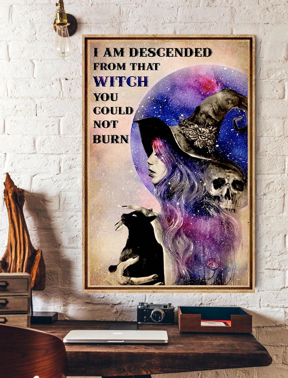I Am Descended From That Witch Canvas And Poster, Wall Decor Visual Art, Happy Halloween