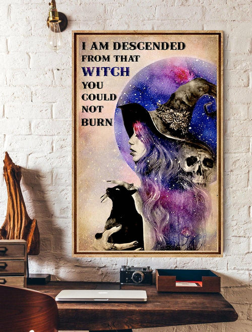 I Am Descended From That Witch Canvas And Poster, Wall Decor Visual Art, Happy Halloween