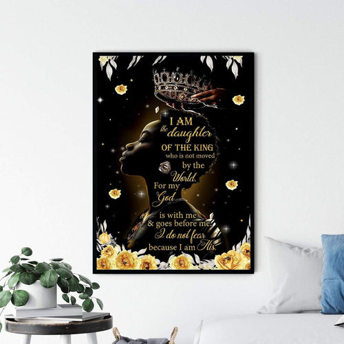 I Am The Daughter Of The King Poster, Black Princess Canvas And Poster, Canvas Painting, Wall Decor Visual Art