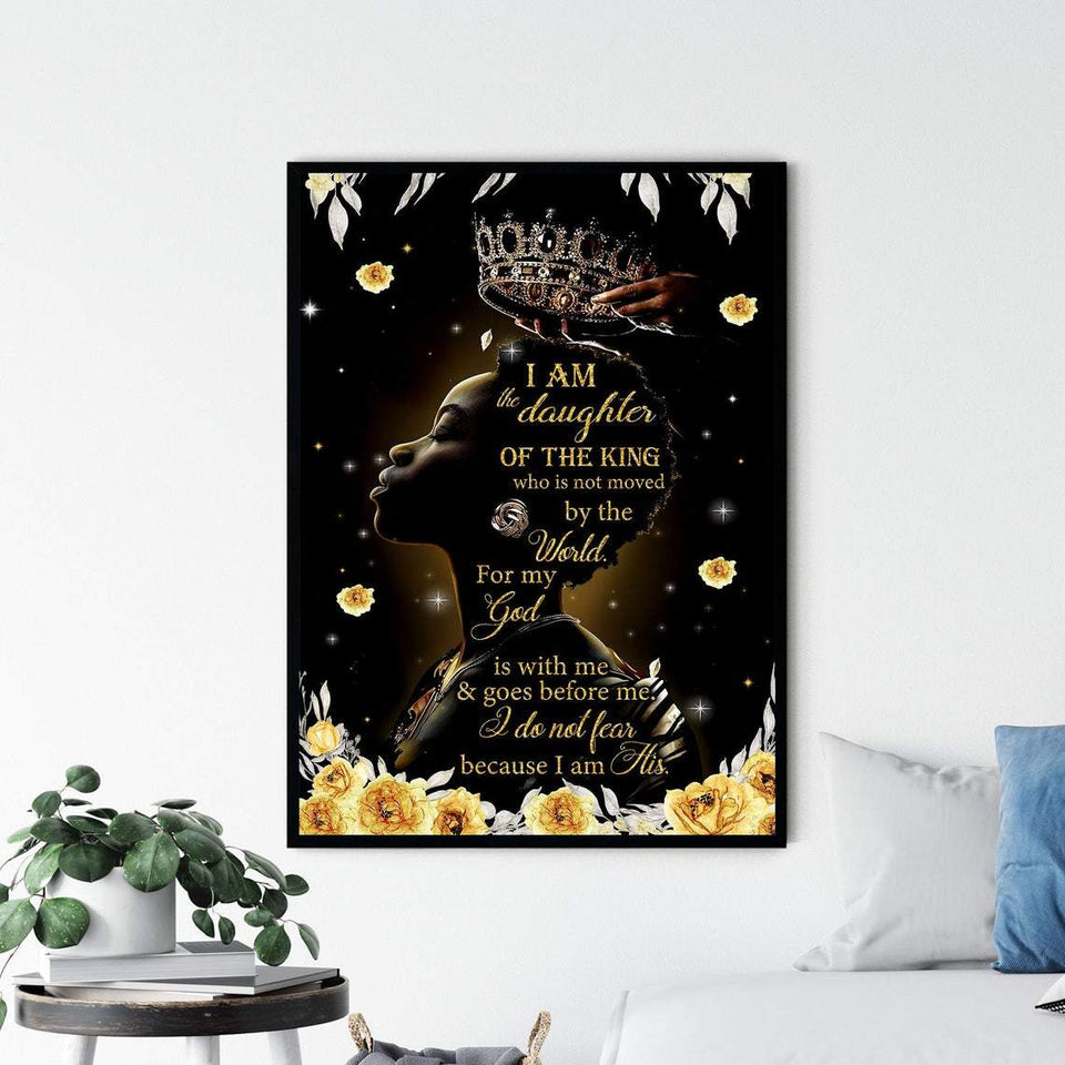I Am The Daughter Of The King Poster, Black Princess Canvas And Poster, Canvas Painting, Wall Decor Visual Art