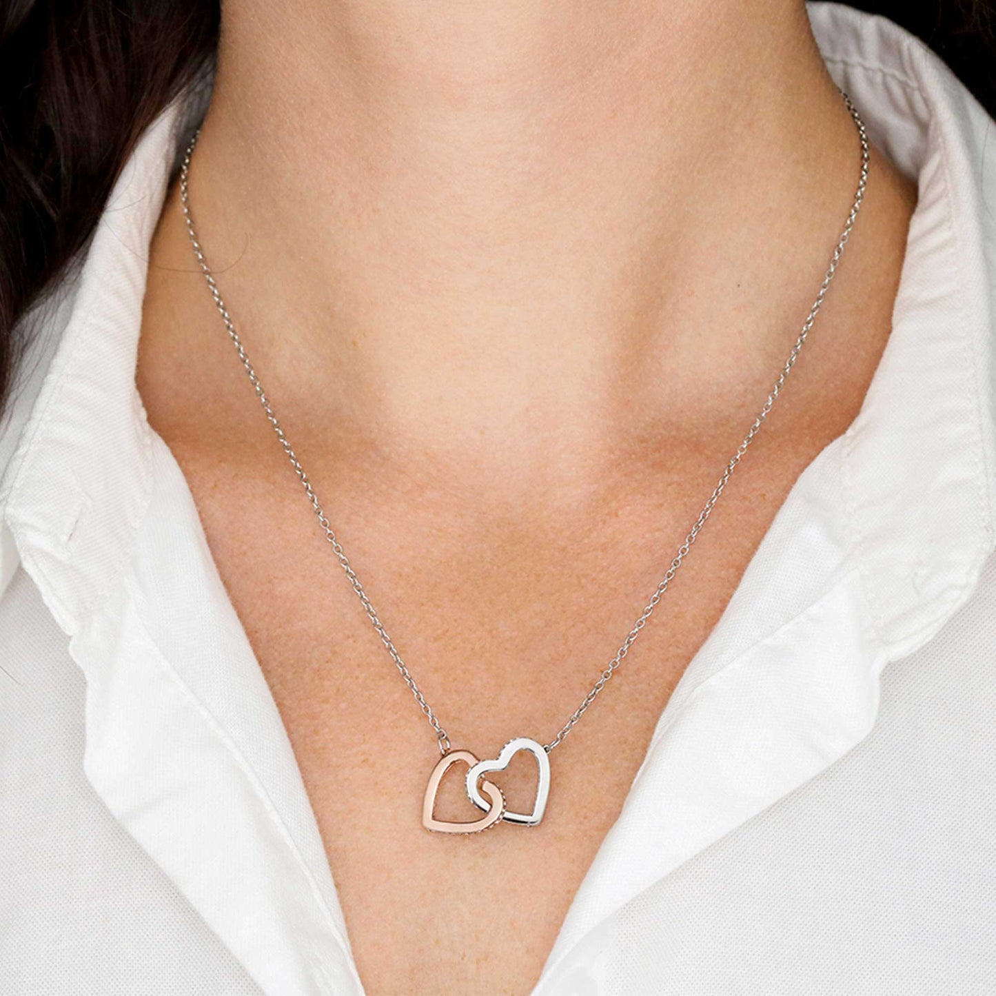 Interlocking Hearts Necklace- To My Sister - Exceptional Kind of Love - Interlocking Hearts Necklace