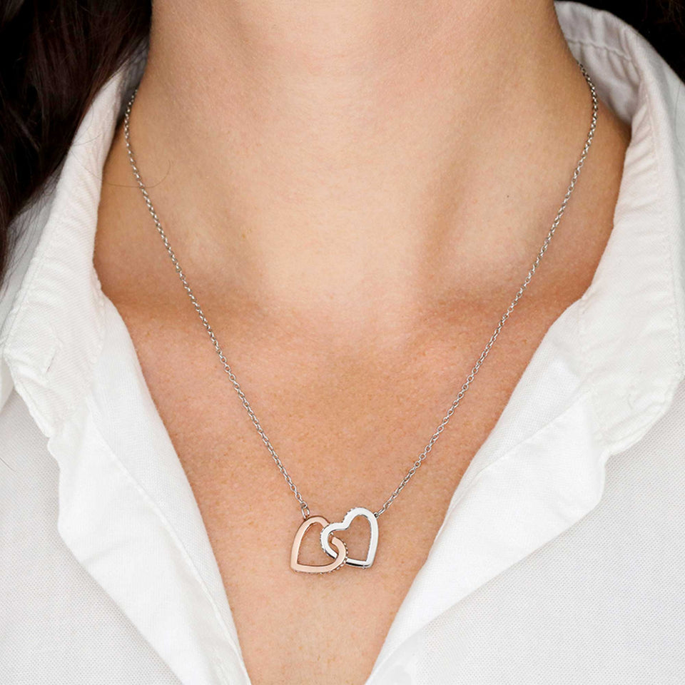 Interlocking Hearts Necklace- Unbiological Sister - I Will Always Be There For You - Interlocking Heart Necklace