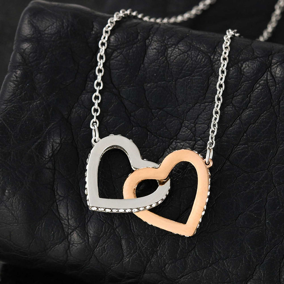 Pamaheart- Interlocking Hearts Necklace- To My Bestie - I Will Always Be There For You - Interlocking Heart Necklace