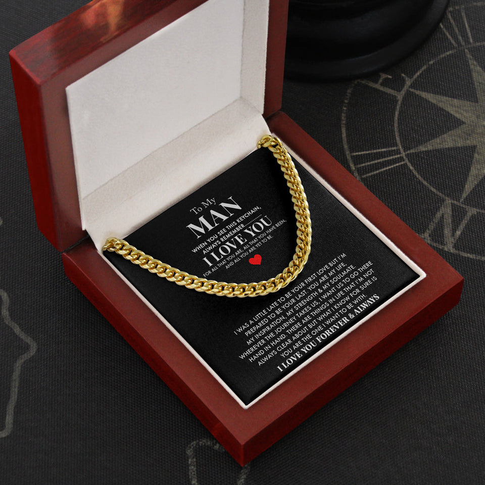 Husband and Boyfriend Necklace - You Are My Life - Cuban Link Chain Necklace Gift For Boyfriend Husband, Valentine Gift for Him