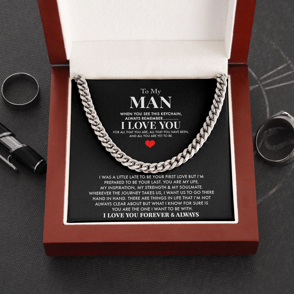 Husband and Boyfriend Necklace - You Are My Life - Cuban Link Chain Necklace Gift For Boyfriend Husband, Valentine Gift for Him