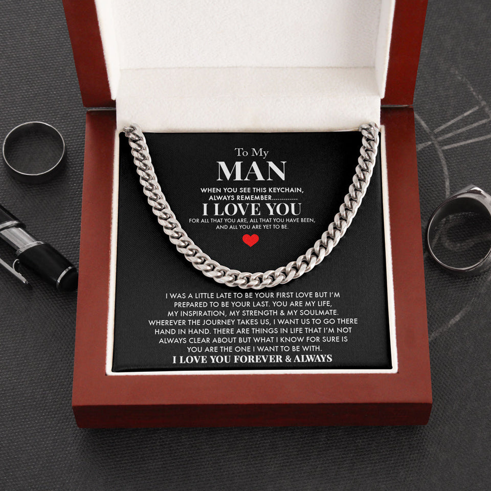Husband and Boyfriend Necklace - You Are My Life - Cuban Link Chain Necklace Gift For Boyfriend Husband, Valentine Gift for Him