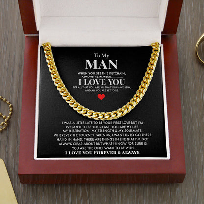 Husband and Boyfriend Necklace - You Are My Life - Cuban Link Chain Necklace Gift For Boyfriend Husband, Valentine Gift for Him