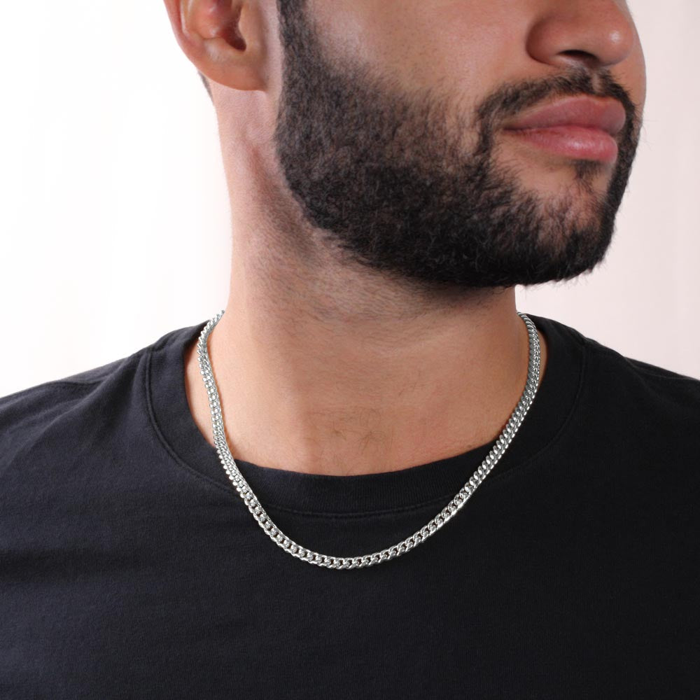 "Asset In My Life" Husband Job Promotion Necklace Gift From Wife Cuban Link Chain Jewelry Box