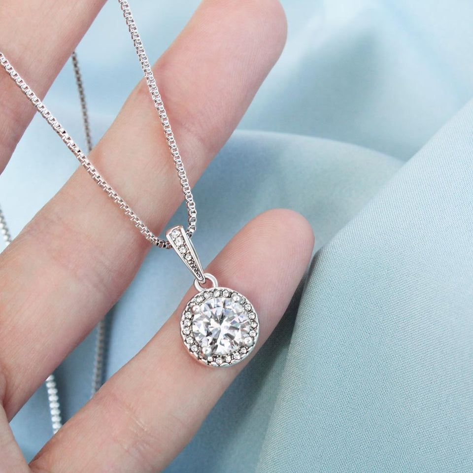 "A Double Cuteness" Preggy Mom Necklace Gift From Daughter Son Eternal Hope Pendant Jewelry Box Baby Shower Pregnancy Announcement