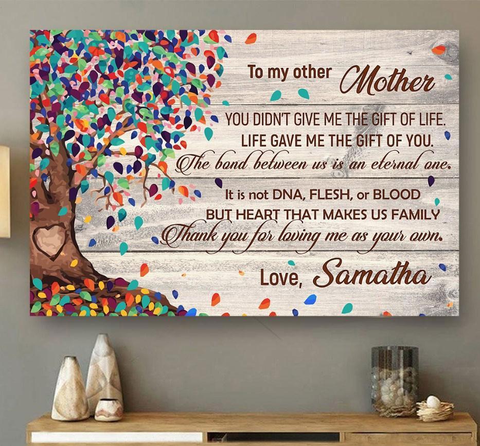 Personalized Canvas, To My Other Mother Thanks For Loving Me Canvas Wall Art Gift For Mother In Law