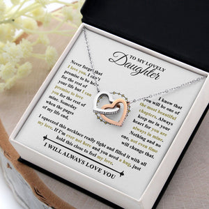 To My Lovely Daughter | Never Forget That I Love You | Interlocking Hearts necklace