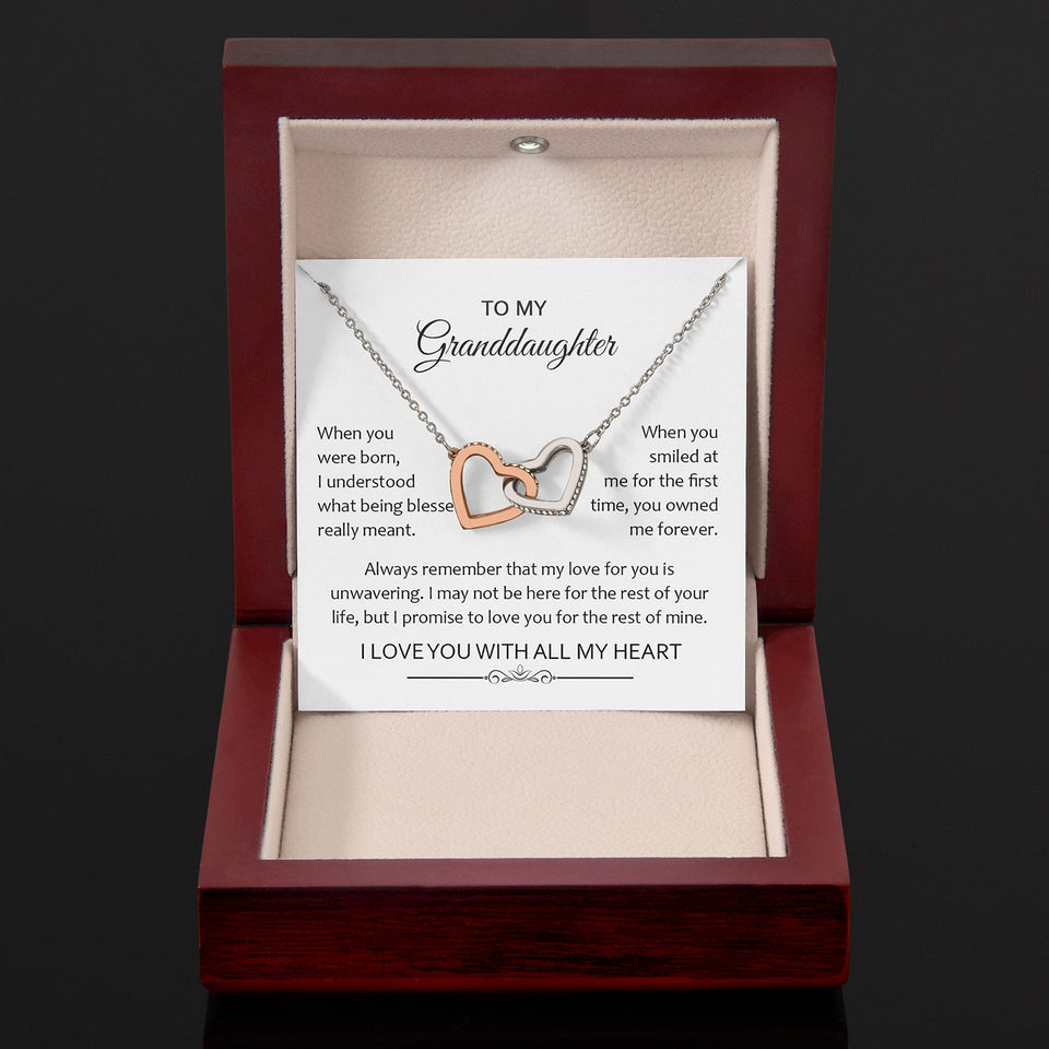 Granddaughter When You Were Born | Gift For Your Granddaughter | Interlocking Hearts necklace