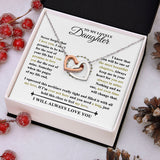 To My Lovely Daughter | Never Forget That I Love You | Interlocking Hearts necklace