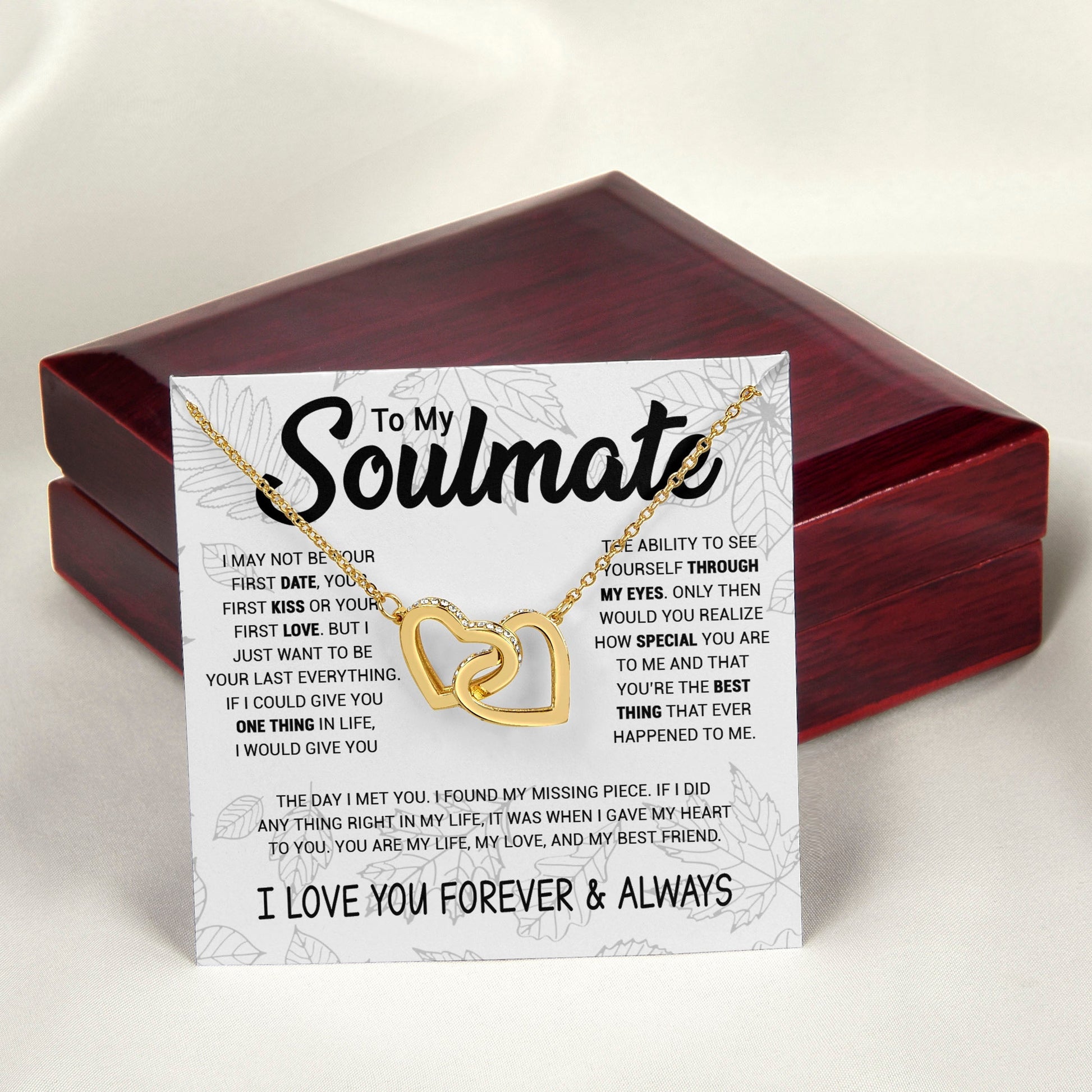 To My Soulmate | To Be Your Last Everything | Interlocking Hearts necklace