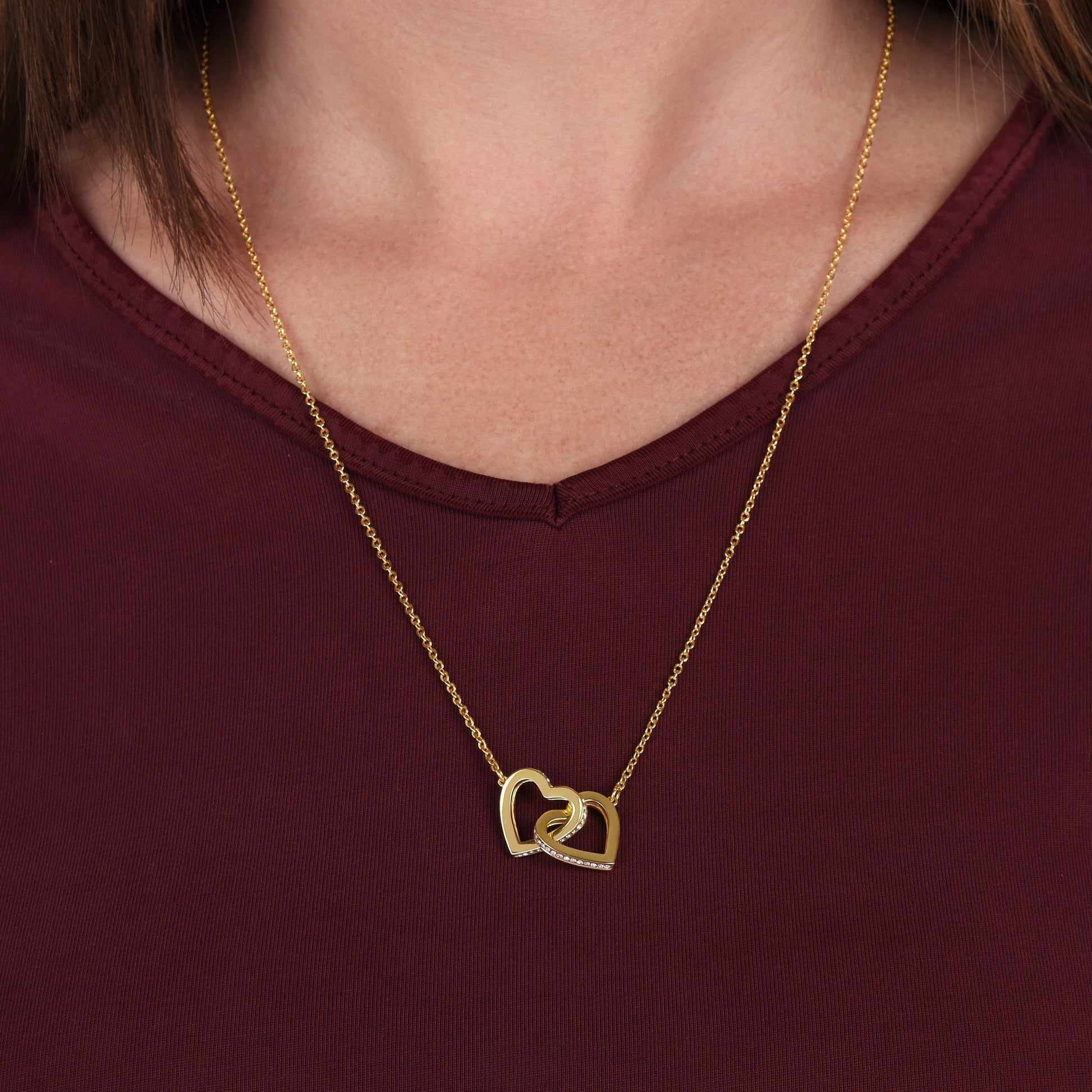 Necklace To Daughter from Mom - Gift for Birthday, Necklace for Daughter, Interlocking Hearts Necklace