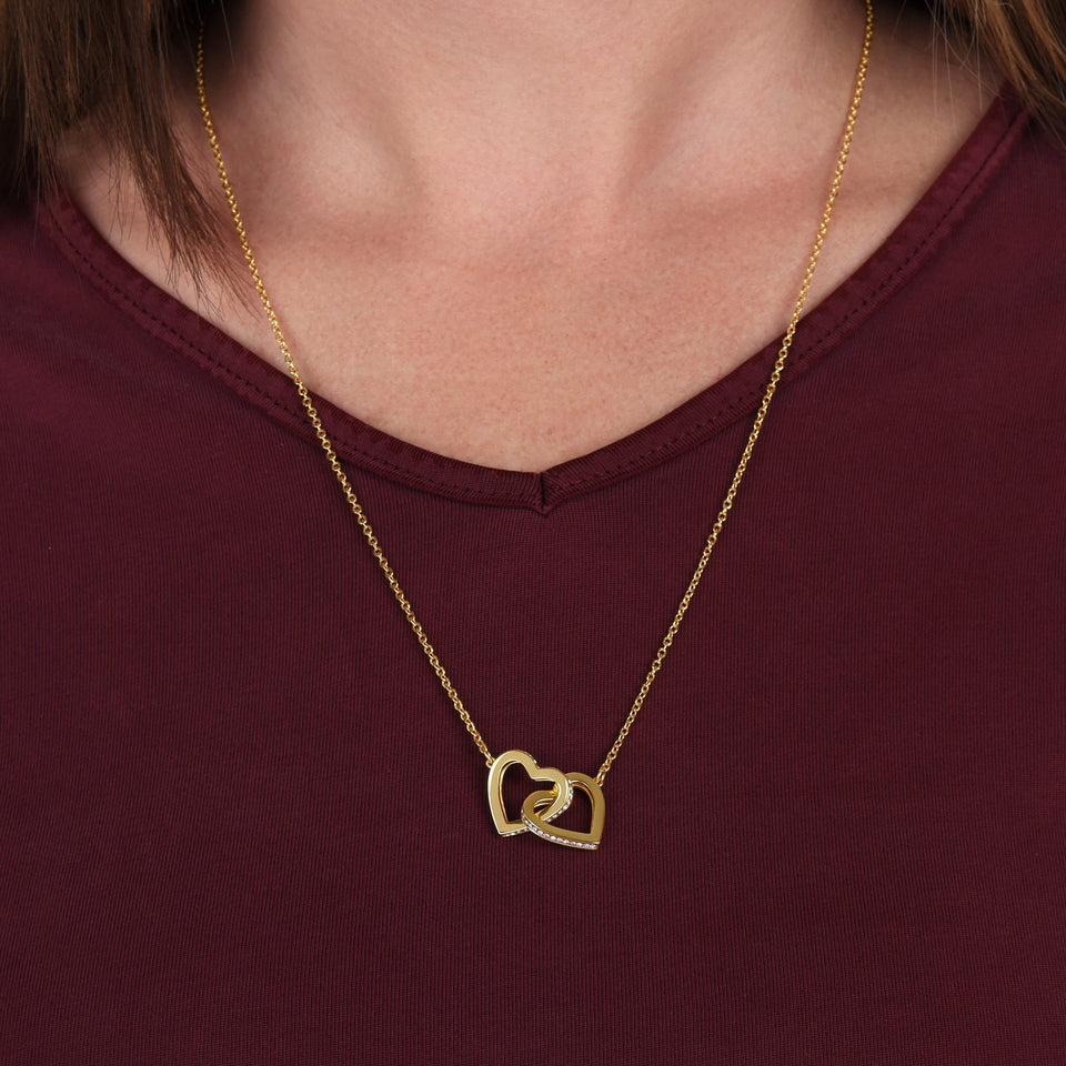 Necklace To Daughter from Mom - Gift for Birthday, Necklace for Daughter, Interlocking Hearts Necklace