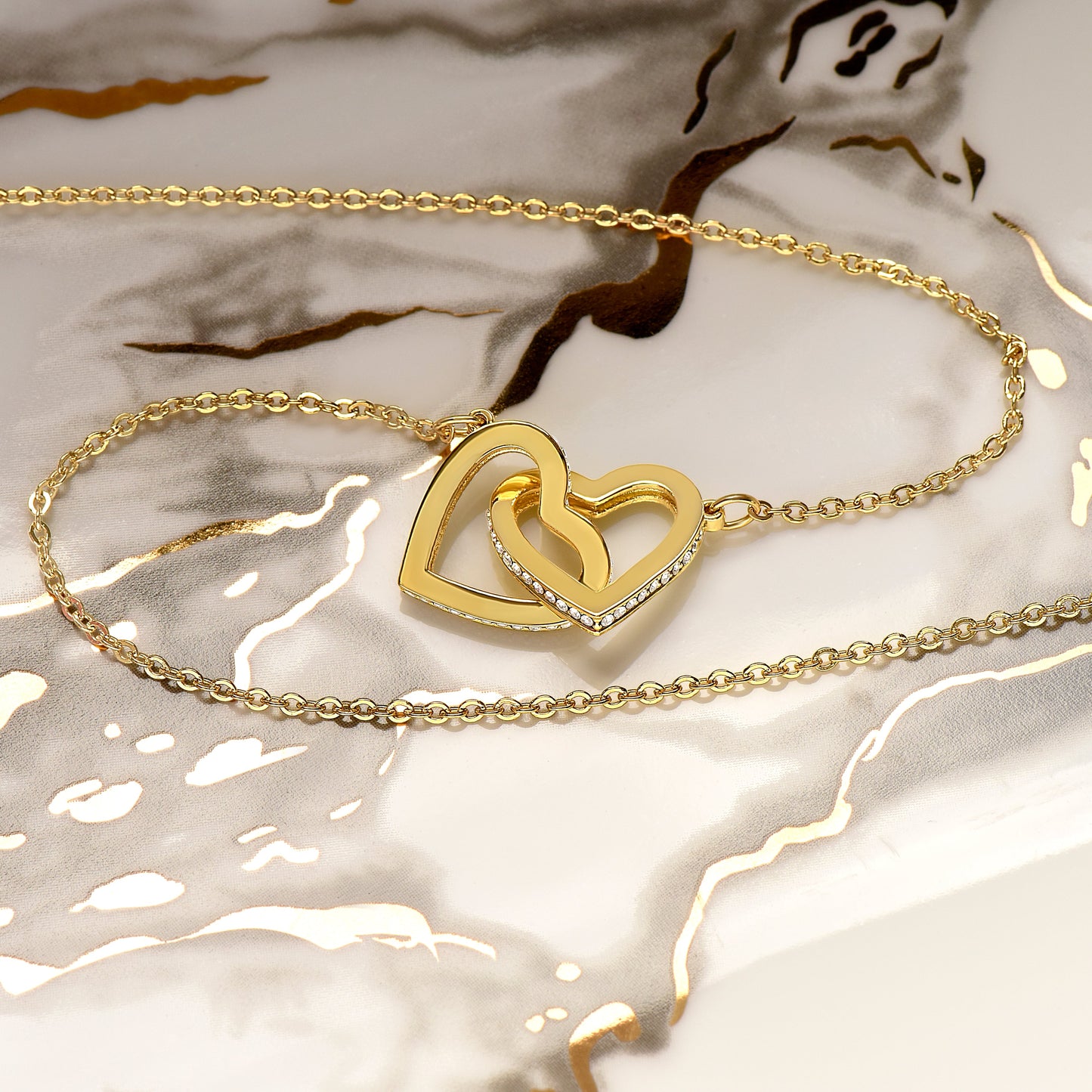 To My Granddaughter Necklace - Always Be Brave, Be Strong, Love Grandpa - Gift for Birthday, Necklace for Granddaughter, Interlocking Hearts Necklace