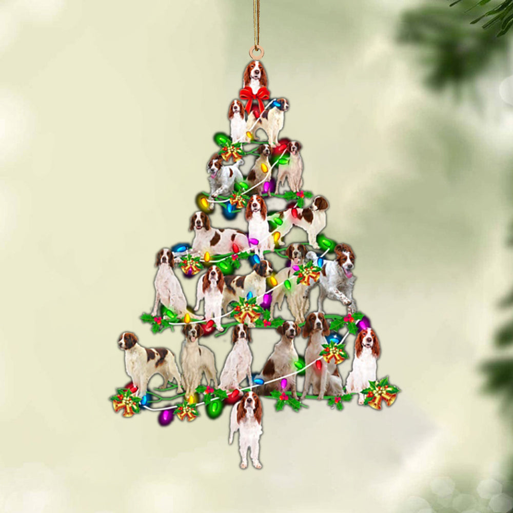 Ornament- Irish Red White Setter-Christmas Tree Lights-Two Sided Ornament, Christmas Ornament, Car Ornament