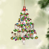 Ornament- Irish Red White Setter-Christmas Tree Lights-Two Sided Ornament, Christmas Ornament, Car Ornament