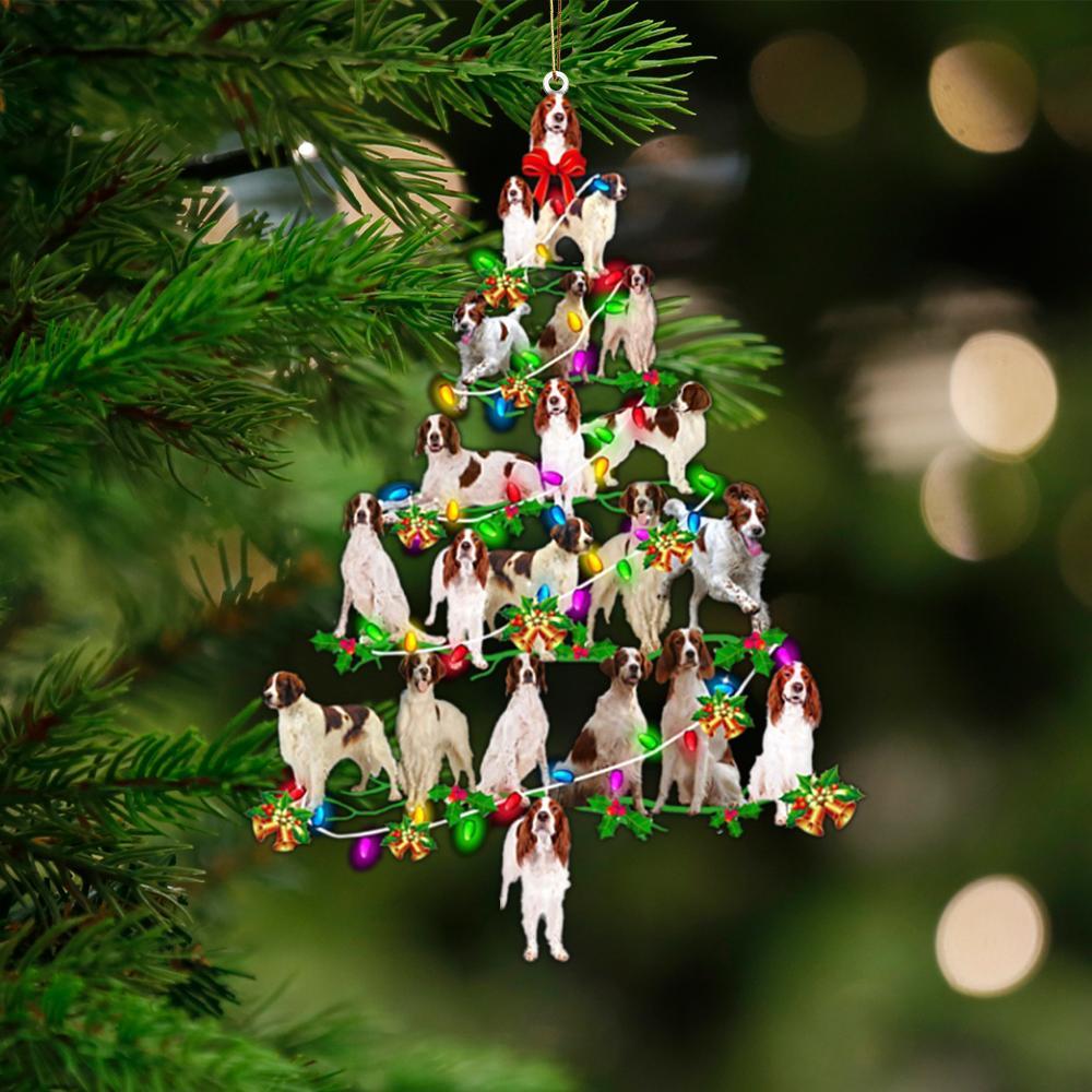 Irish Red White Setter-Christmas Tree Lights-Two Sided Ornament