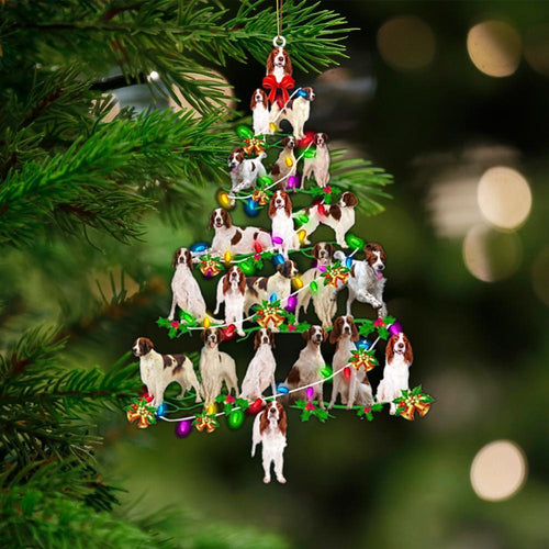 Irish Red White Setter-Christmas Tree Lights-Two Sided Ornament