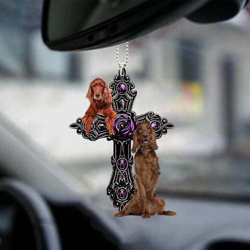 Irish Setter Pray For God Car Hanging Ornament Godmerch