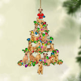 Ornament- Irish Terrier-Christmas Tree Lights-Two Sided Ornament, Happy Christmas Ornament, Car Ornament