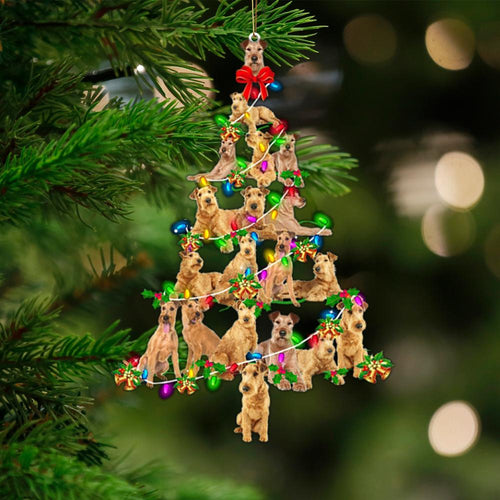 Irish Terrier-Christmas Tree Lights-Two Sided Ornament