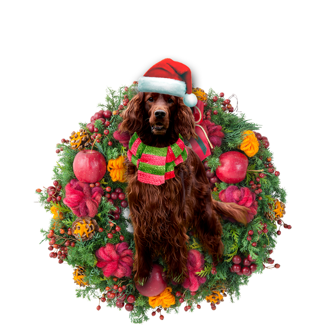 Godmerch- Ornament- Irish Setter Christmas Ornament, Happy Christmas Ornament, Car Ornament