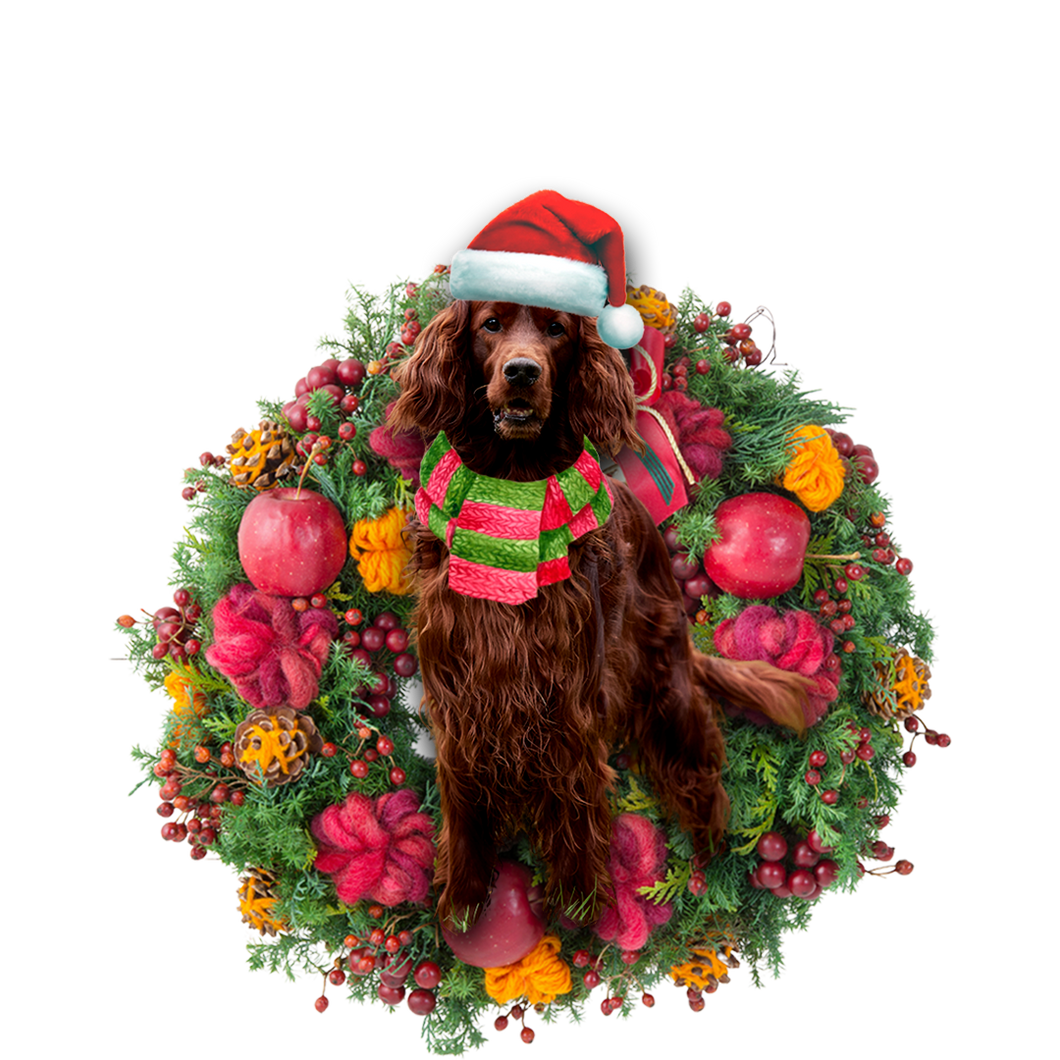 Godmerch- Ornament- Irish Setter Christmas Ornament, Happy Christmas Ornament, Car Ornament