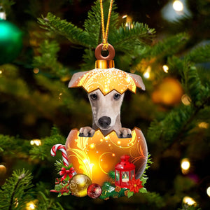 Italian Greyhound In Golden Egg Christmas Ornament