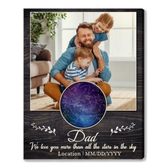 Personalized Gift For Dad Father's Day Gift Idea Custom Star Map