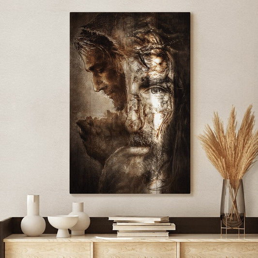 Jesus pray and believe - Matte Canvas