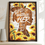 Jesus sunflower God is within her - Matte Canvas