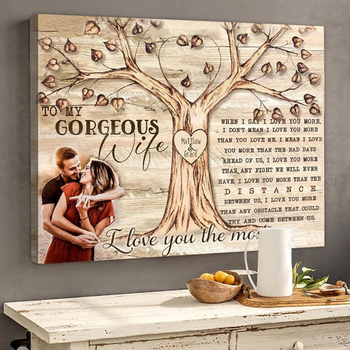 Personalized Canvas, To My Wife I Say I Love You More Canvas Wall Art Gift For Wife