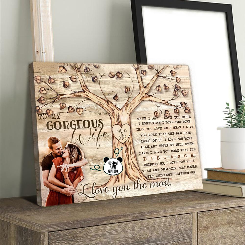 Personalized Canvas, To My Wife I Say I Love You More Canvas Wall Art Gift For Wife