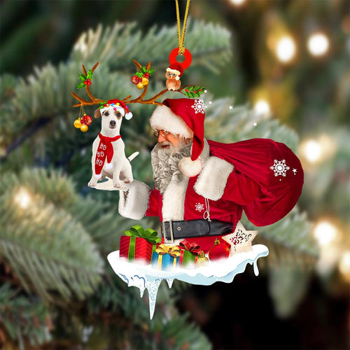 Jack Russell Terrier 2 And Santa Claus Christmas Ornament Godmerch